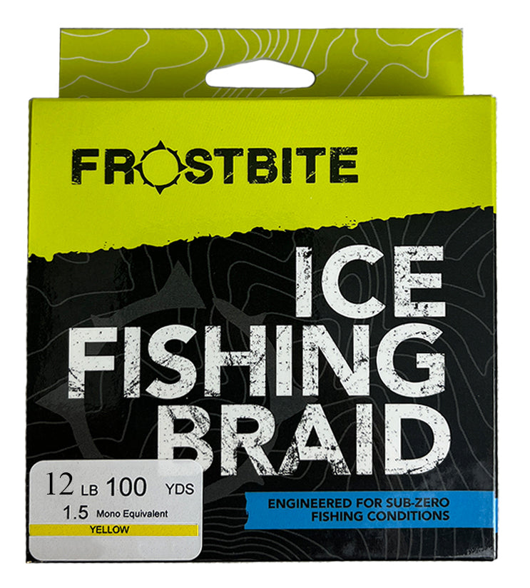 Clam Frost Ice Braid Fishing Line, Hi-Vis Yellow