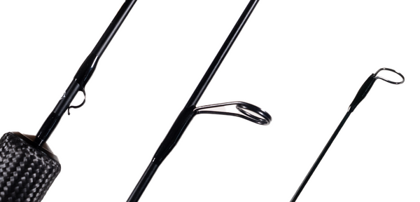 Guides on Frostbite Obsidian Ice fishing rods are Recoil spring back guides that shed ice well and can spring back