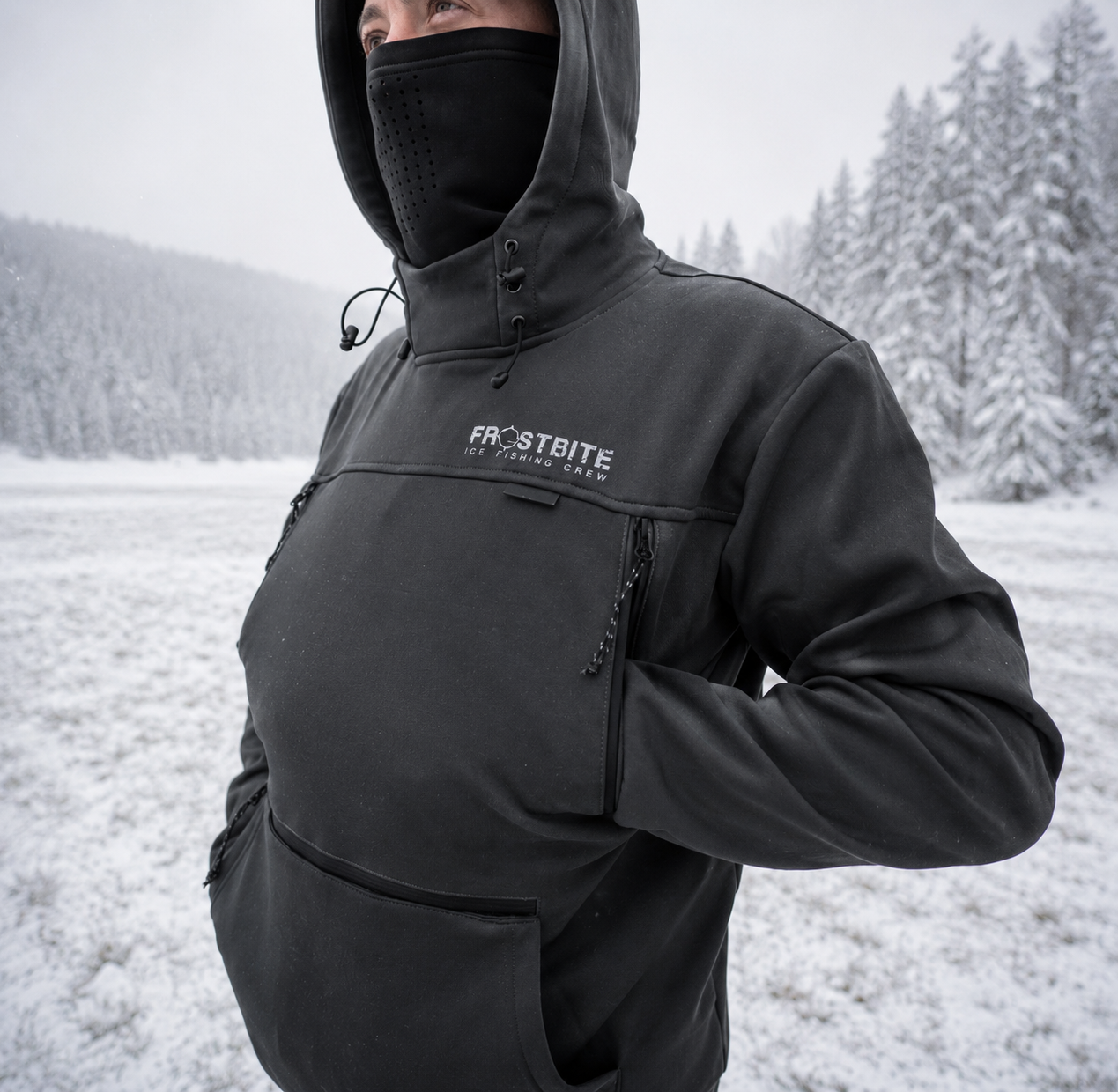 Frostbite Performance Fishing Hoodie Charcoal 2