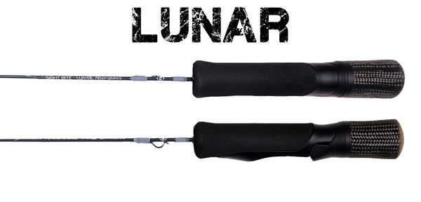 Frostbite Lunar 19L Sight Bite Side and top view Carbon fiber handle and EVA foregrip sight fishing panfish