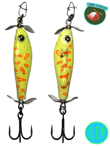  Tooth Shield Tackle Tungsten Glow Ice Fishing Spoons/Jigs  (Walleye Dinner Bell) 2-Pack Crappie Perch Walleye Spoon Northern Pike :  Sports & Outdoors